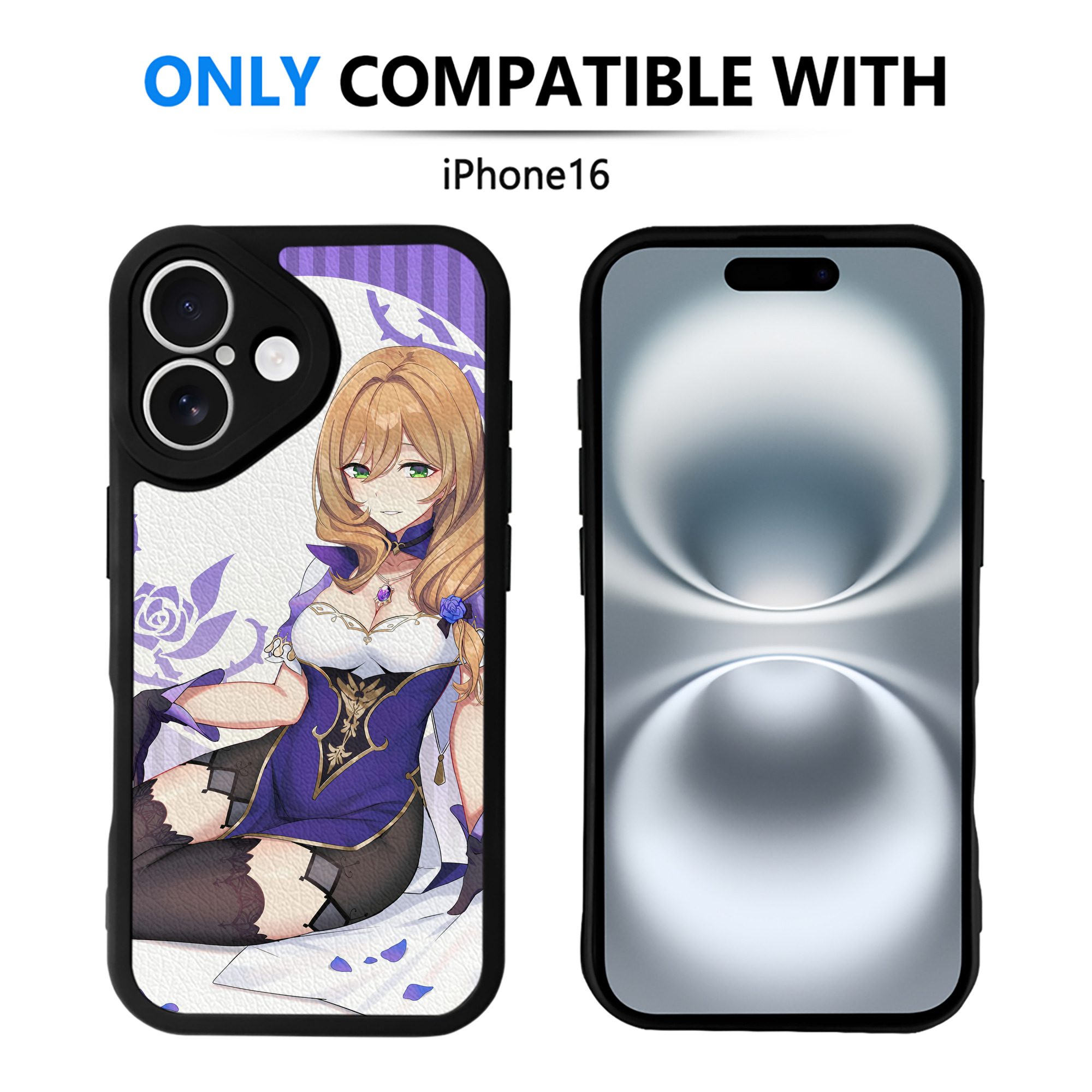 げんし神 genshin 【iPhone 16シリーズ対応】シリコンスマホケース（レザー調） 材質：シリコン